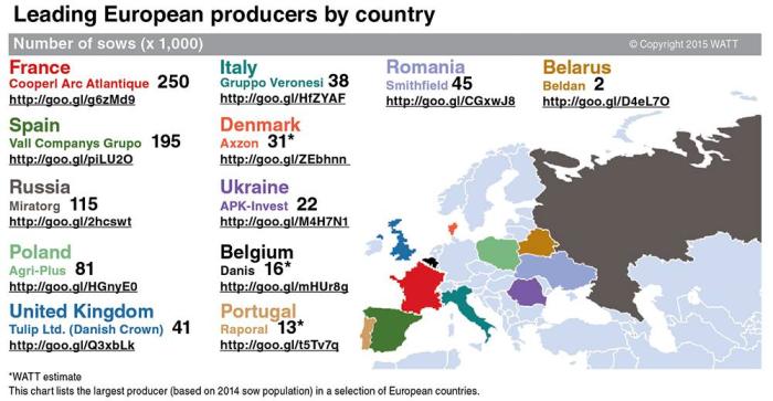 Leading European pig producers by country