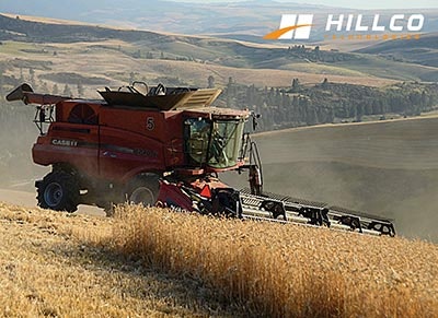 Hillco Technologies sidehill leveling system for Case IH combines