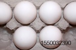 six white eggs in carton